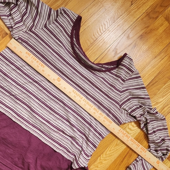 Toad & Co Stripe out solid hemp long sleeve tee Maroon and white size xl organic - Picture 9 of 9